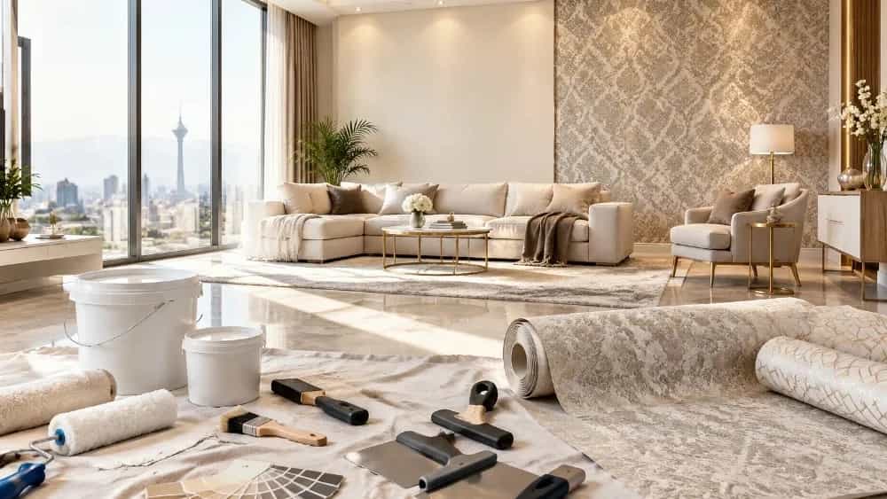 نصب حرفه ای کاغذ دیواری و نقاشی ساختمان در تهران با ضمانت کیفیت